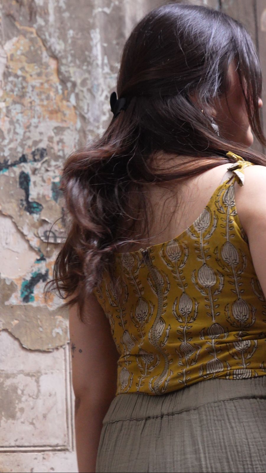 Vanya – Knotted Hand block Corset Top