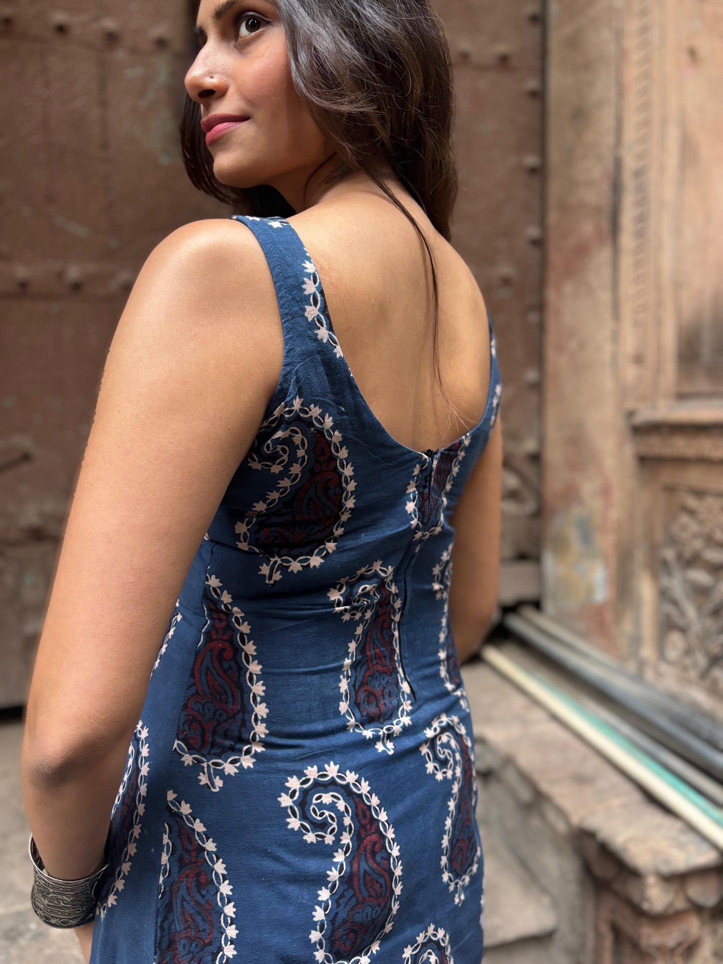 Malika – Ajrakh A-Line Dress