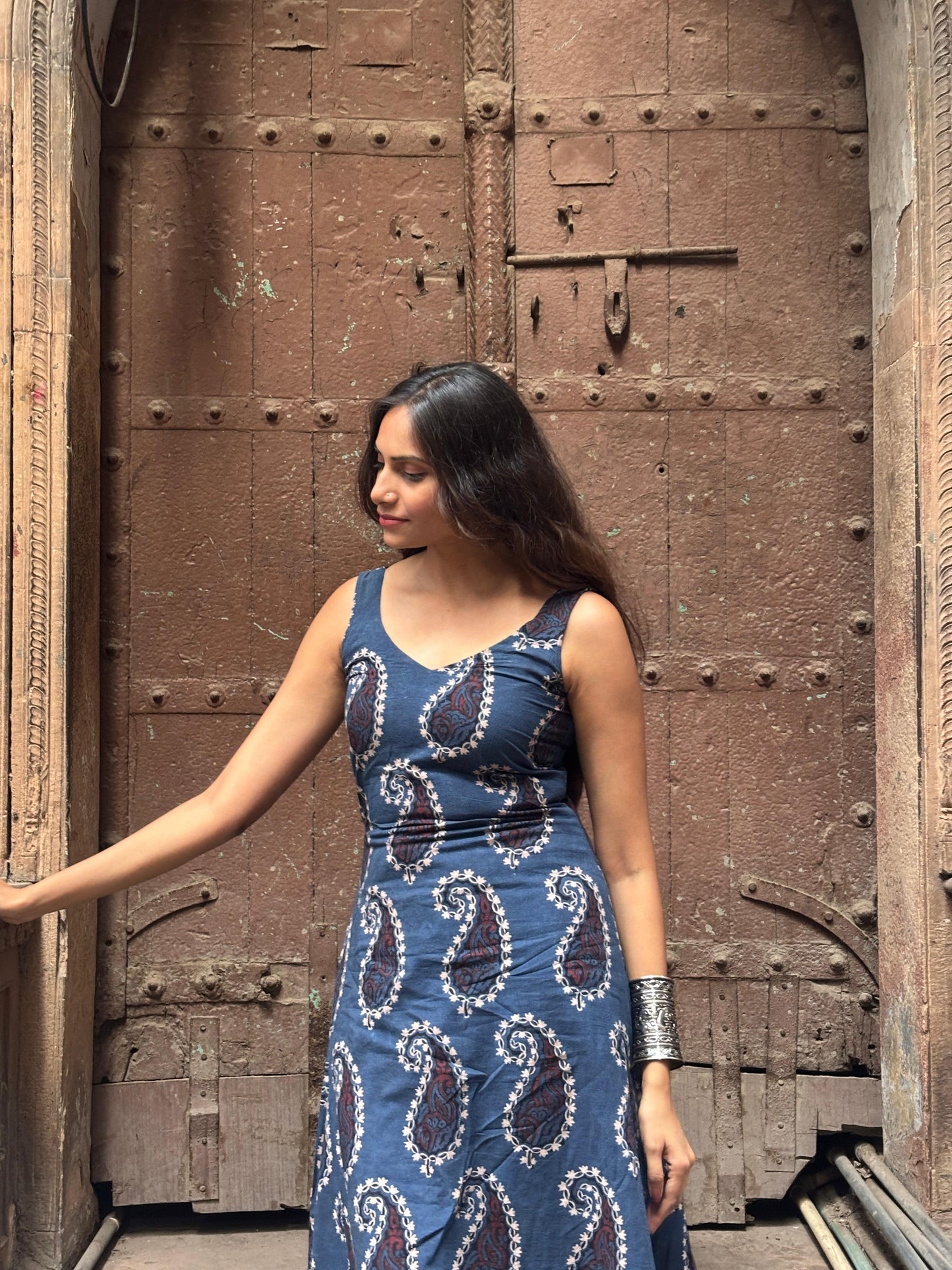 Malika – Ajrakh A-Line Dress