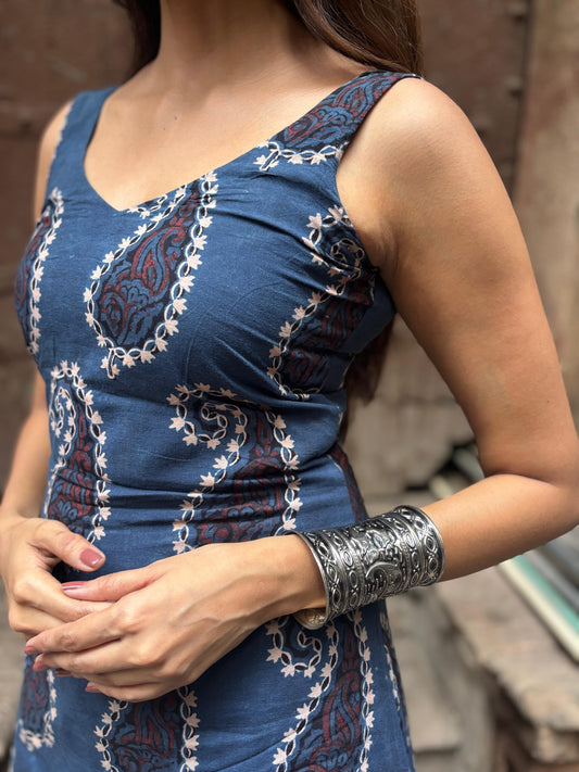 MALIKA – AJRAKH A-LINE COTTON DRESS