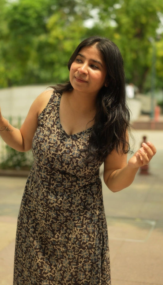 Aabha – Hand block A-Line Cotton Dress