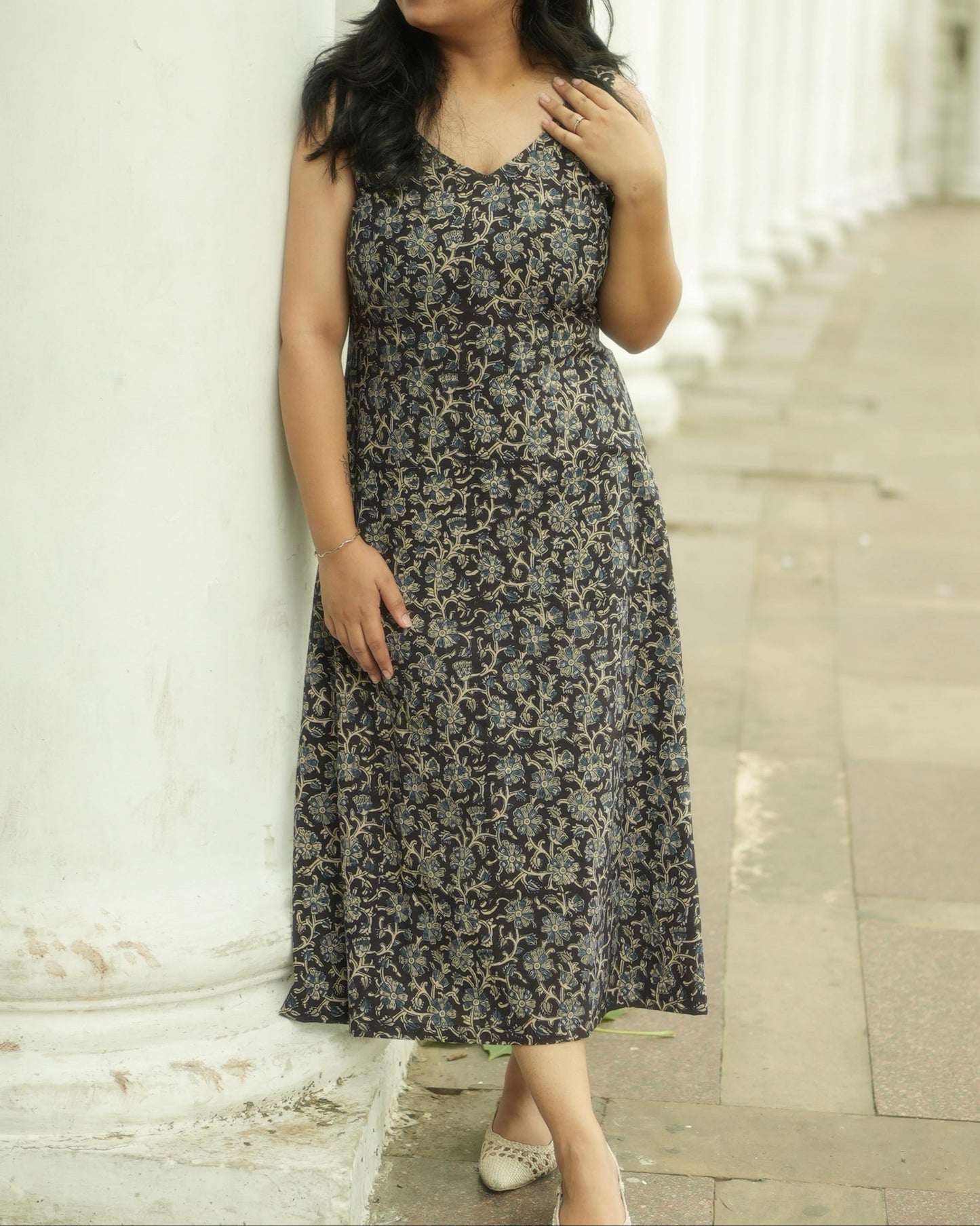 Aabha – Hand block A-Line Cotton Dress