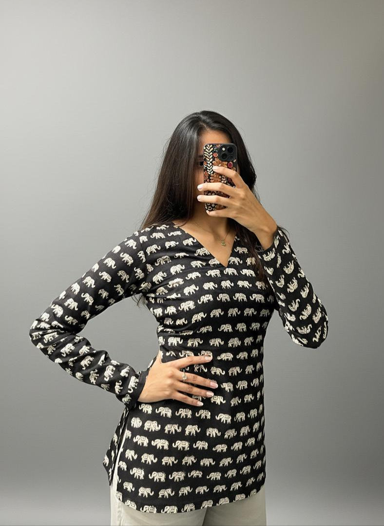Rajasi Short Kurti with full sleeves