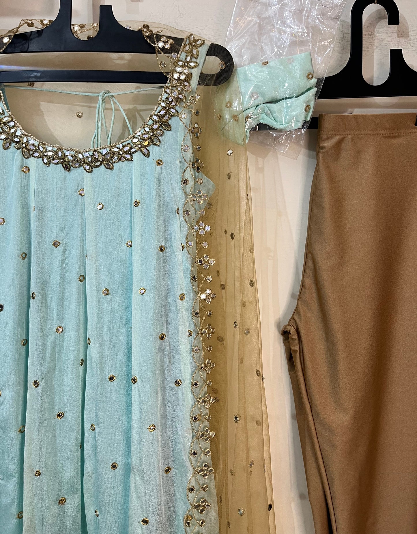 'Seher' - Anarkali suit set with  sleeves attached