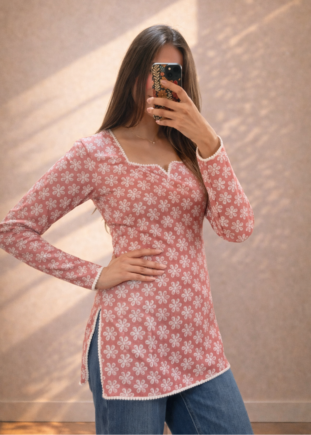GUL - peach short kurti