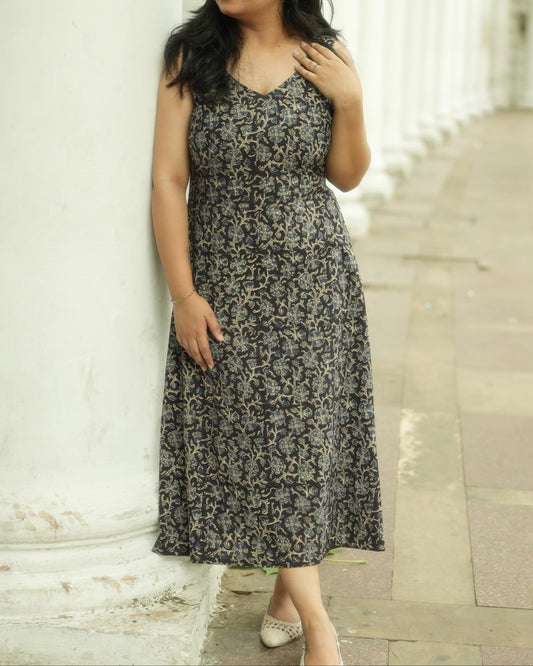 Aabha – Hand block A-Line Cotton Dress