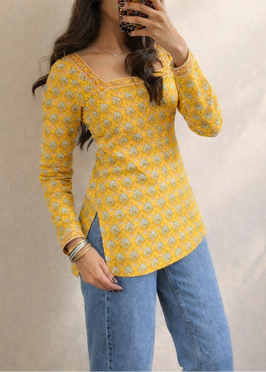 PEELI DHOOP - SHORT KURTI