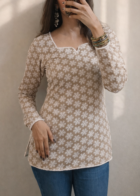 GUL- Beige short kurti