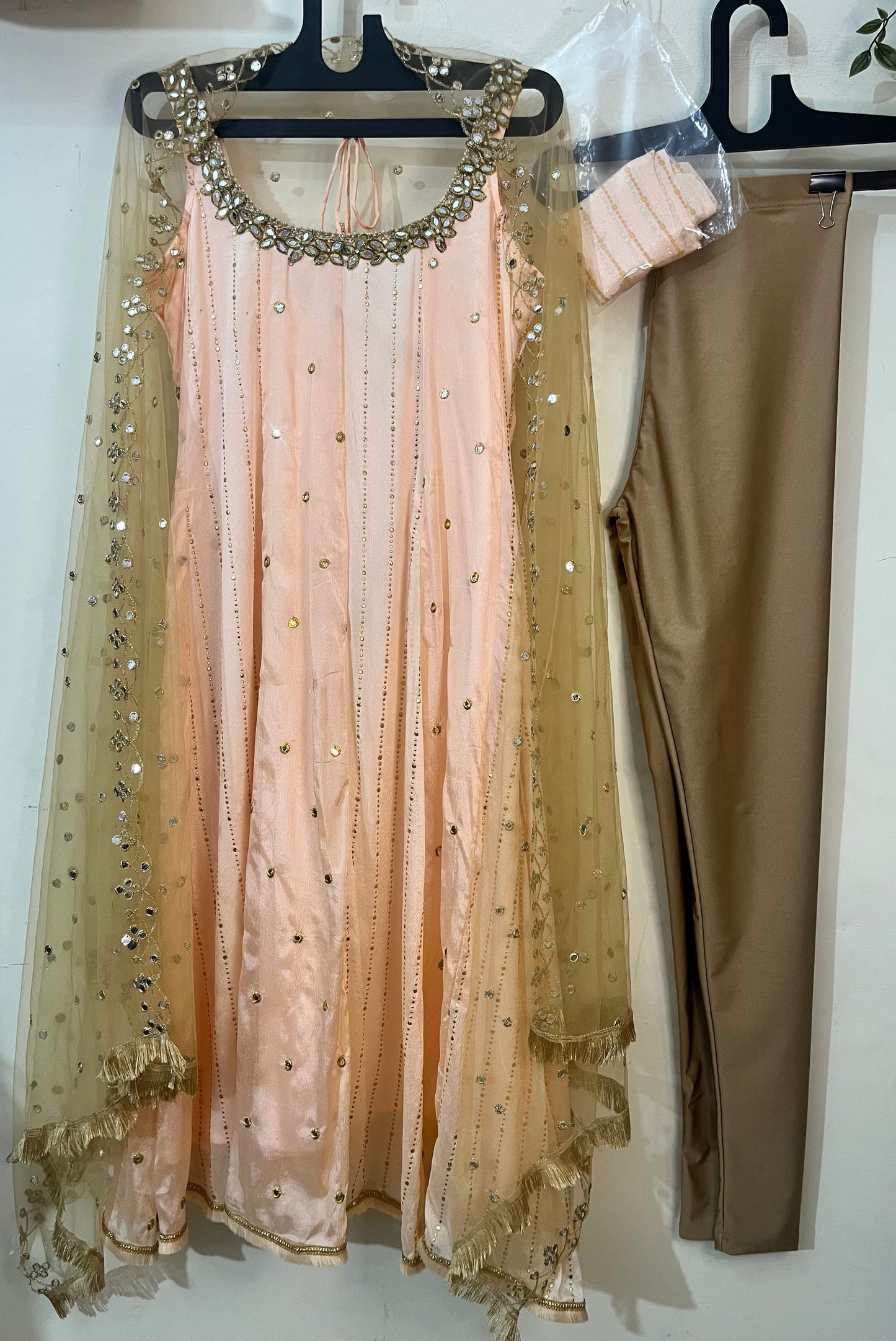 'Afiya' - Anarkali suit set with sleeves attached