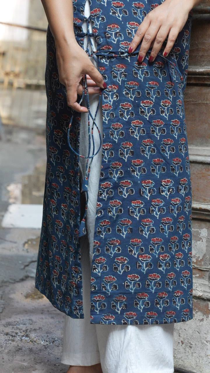 Laya -  Ajrakh Print Straight Kurti