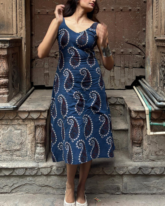 Malika – Ajrakh A-Line Dress
