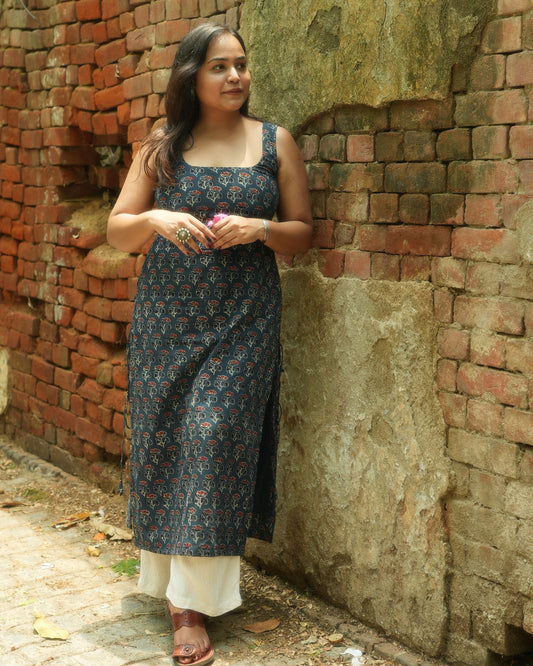 Laya -  Ajrakh Print Straight Kurti