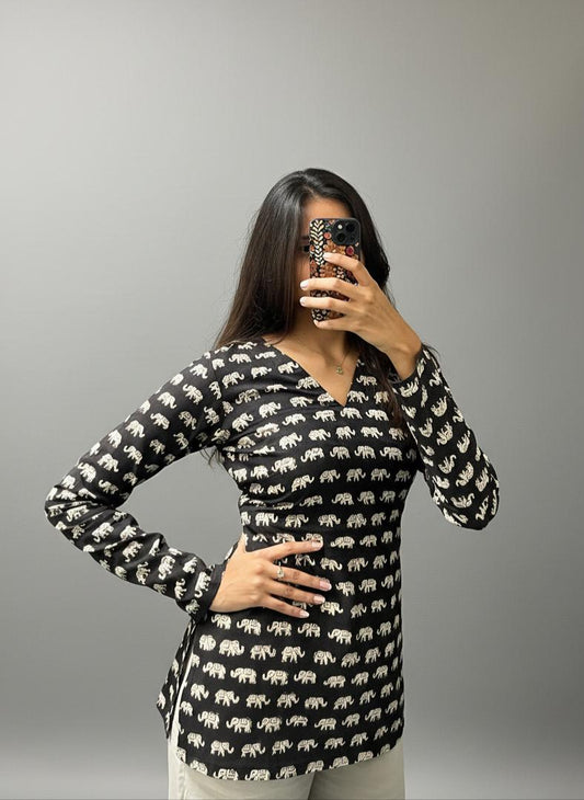 Rajasi Short Kurti with full sleeves
