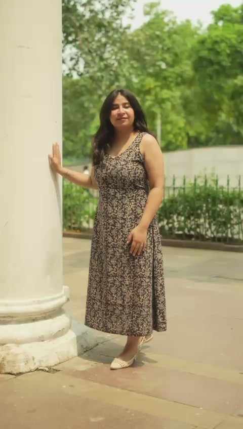 Aabha – Hand block A-Line Cotton Dress