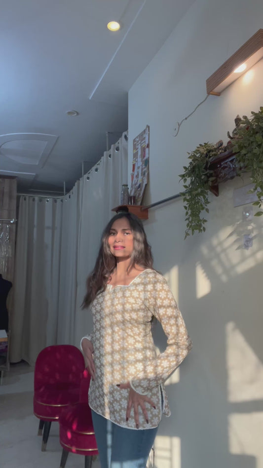 GUL- Beige short kurti